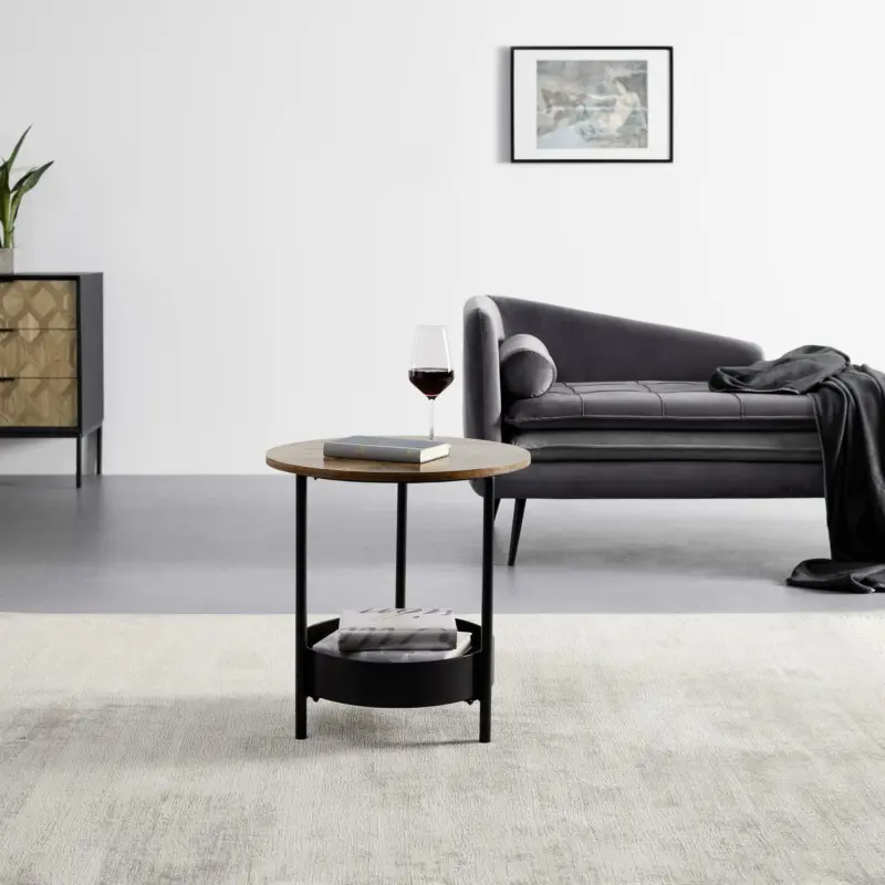 Couchtisch 'Ketty', Ø ca. 51 cm, walnuss/schwarz