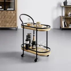 SERVIERWAGEN 'Jolanda', natur/schwarz