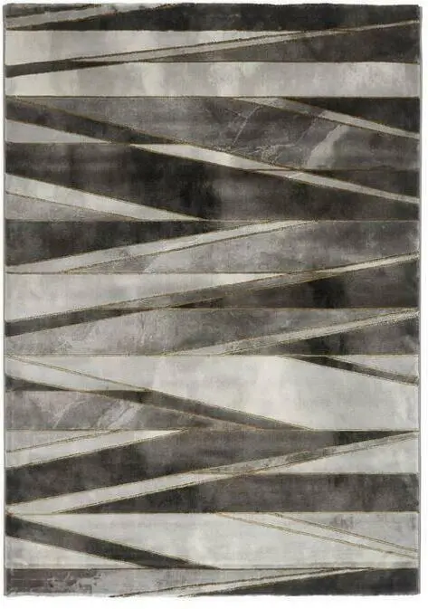 Handwebteppich Platon 1 in Grau/Gold ca. 80x150cm