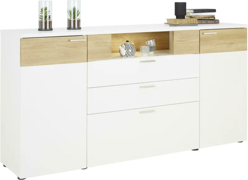 Sideboard in Weiß/Eichefarben
