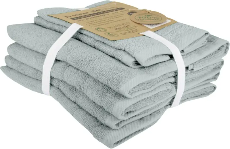 Handtuch Set Caithana Bio-Baumwolle in Blau, 6 Stk.