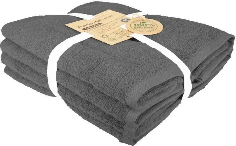 Handtuch Set Caithana Bio Baumwolle in Anthrazit, 4 Stk.