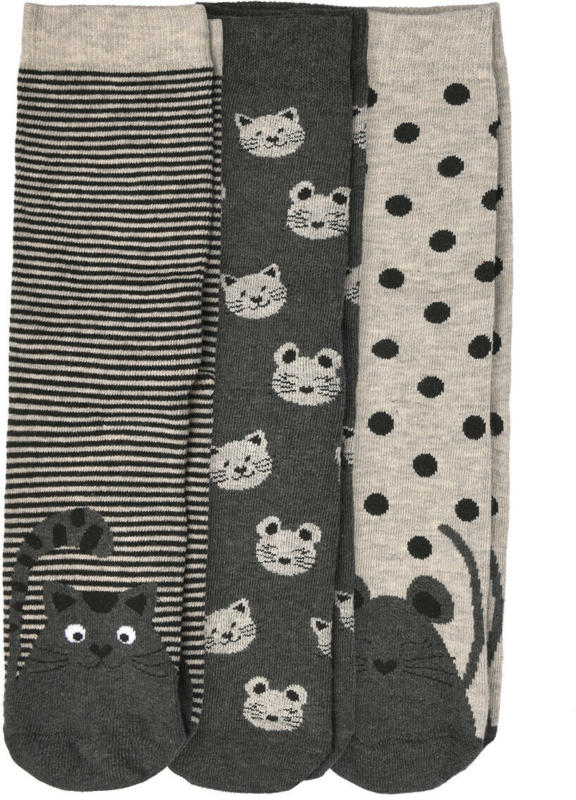 3 Paar Damen Socken mit Tier-Motiven