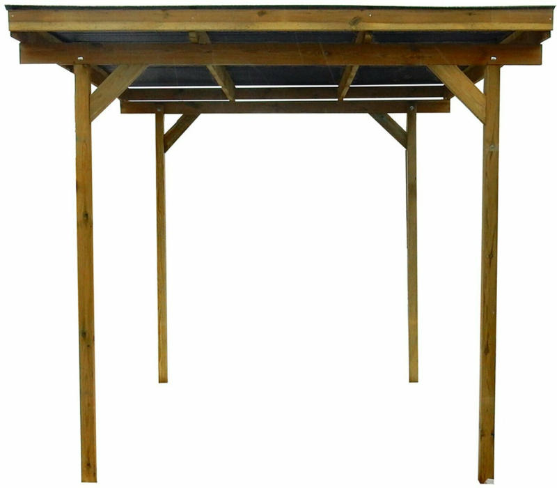 Holz Unterstand 300 cm x 250 cm /Pf. 9 x 9 cm