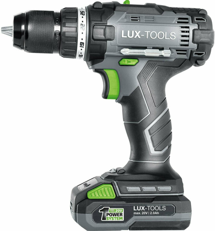 LUX Akku-Bohrschrauber 1 PowerSystem Mobile Werkstatt 20 V inkl. Koffer und Akku