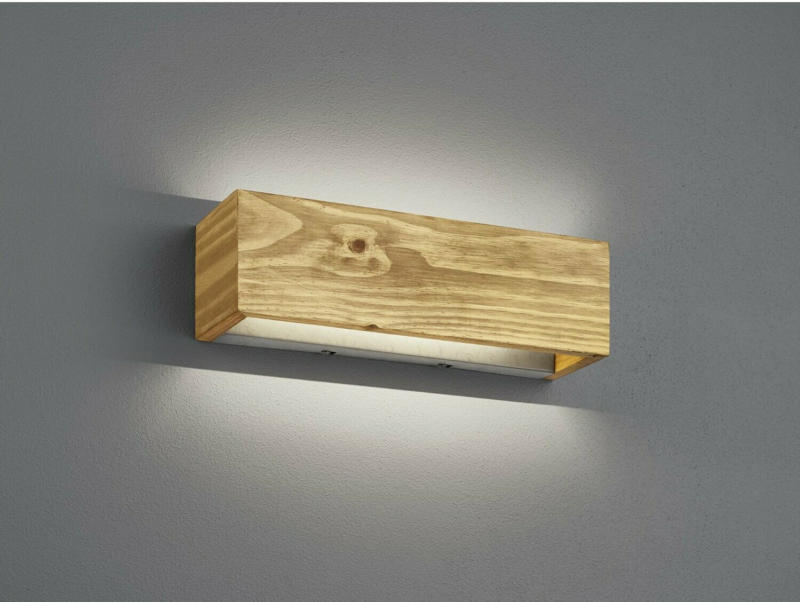 Trio LED-Wandleuchte Brad 13,5W Echtholz und Metall Nickel antik