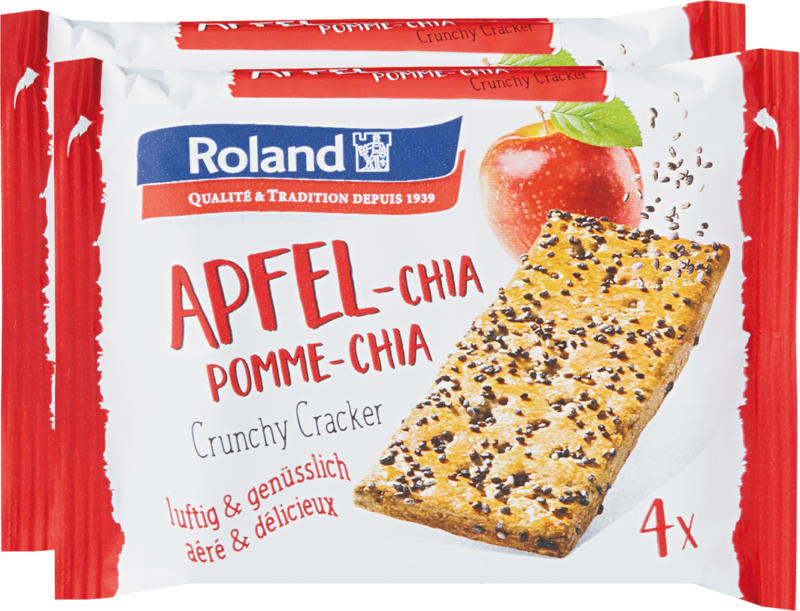 Roland Crunchy Cracker, Pomme-Chia, 2 x 130 g