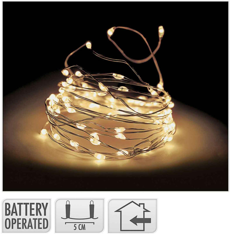 Guirlande lumineuse 100 LED intérieur transparent -