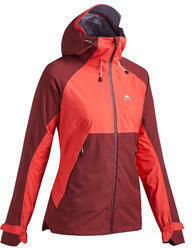 Wanderjacke Bergwandern MH500 wasserdicht Damen bordeaux/koralle