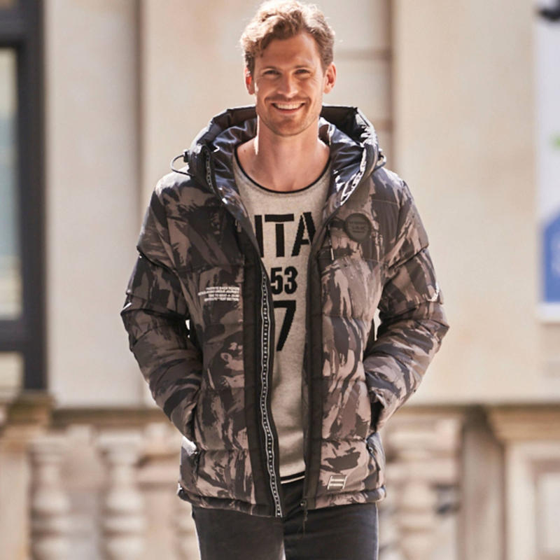 Herren-Jacke mit abnehmbarer Kapuze