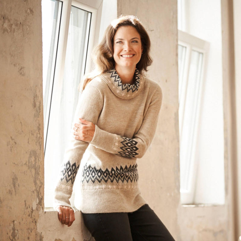 Damen-Pullover mit Norwegermuster