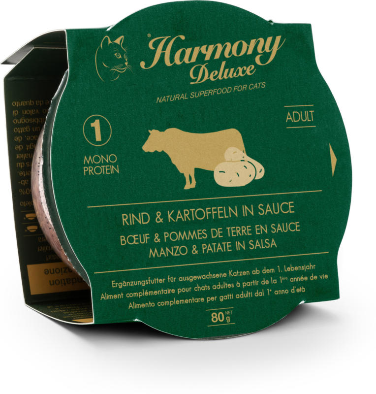 Harmony Cat Deluxe Cup Adult Rind & Kartoffeln in Sauce 24x80g