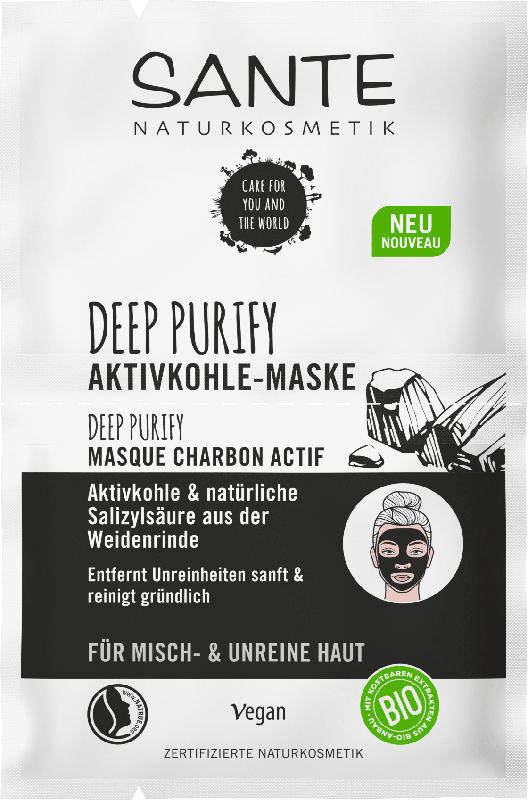 Sante Maske Deep Purify Aktivkohle 2x4ml