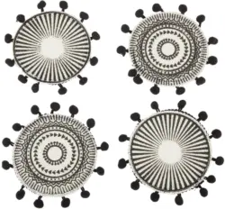 Untersetzer Aztec in Schwarz/Wei&szlig;, 4 Stk.