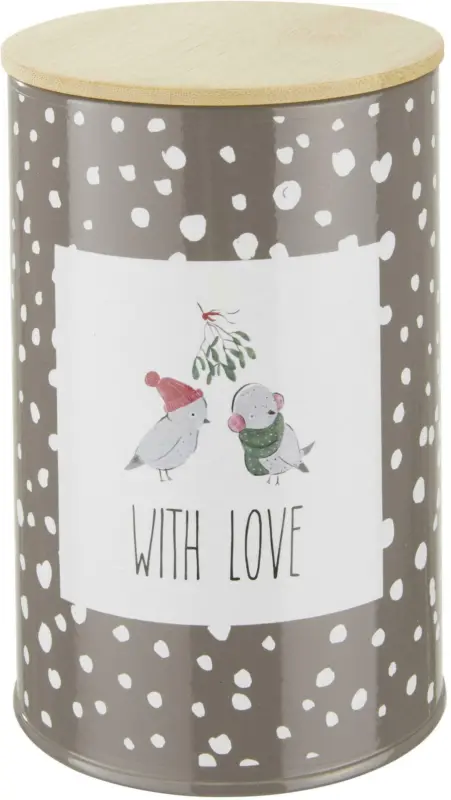 Keksdose Lovebirds aus Metall Ø ca. 10cm