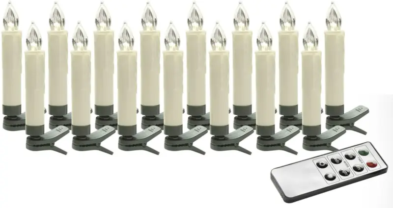 Christbaumkerze Christina in Weiß, 16-teilig