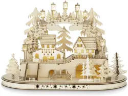 LED-Dekoleuchte Kirmem aus Holz ca. 45x25x32cm