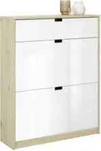 mömax Schuhkipper in Weiß/Eichfarben