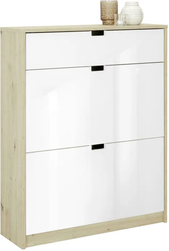 Schuhkipper in Weiß/Eichfarben