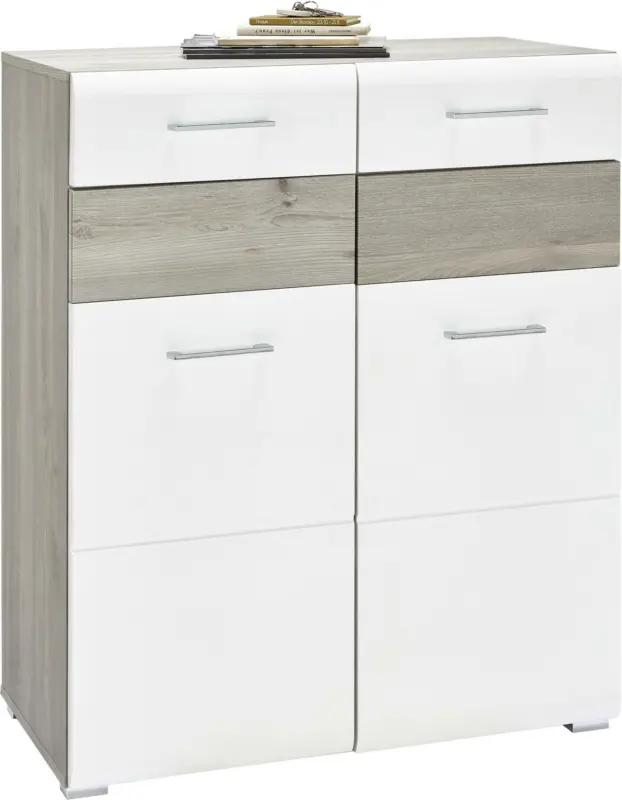 Schuhschrank in Weiß/Silbereichenfarben