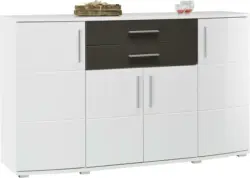 Sideboard in Weiß/Grau Hochglanz