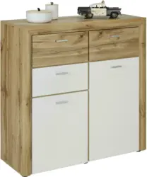 Kommode in Eichefarben/Weiß