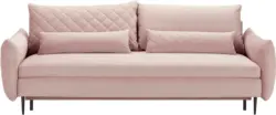 Schlafsofa in Hellrosa ca. 224x85x105cm