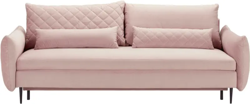 Schlafsofa in Hellrosa ca. 224x85x105cm