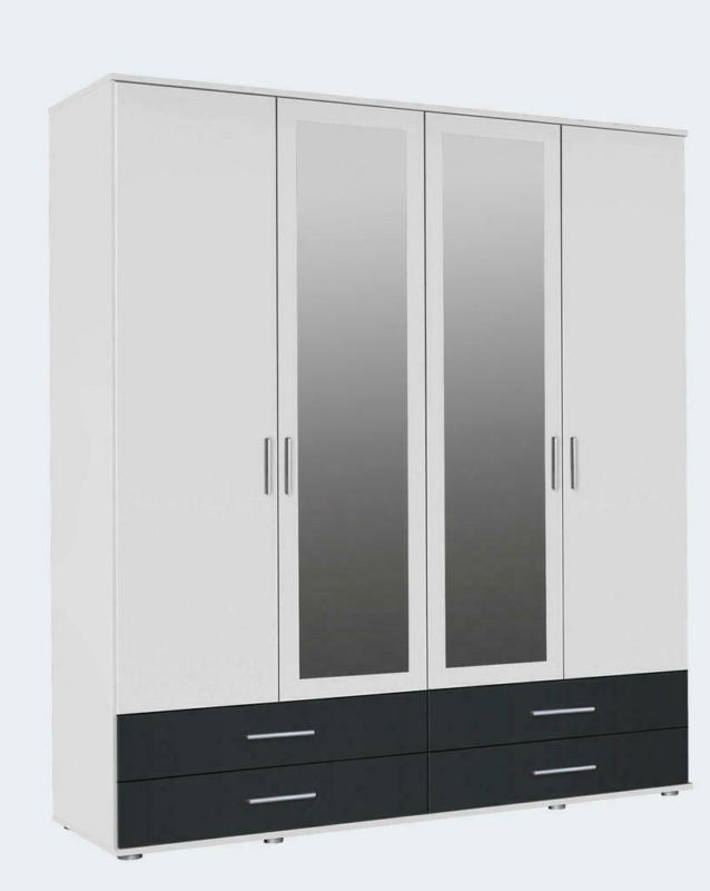 Kleiderschrank Rasant Extra Alpinweiß Grau B/h/t: Ca. 168x188x52 Cm