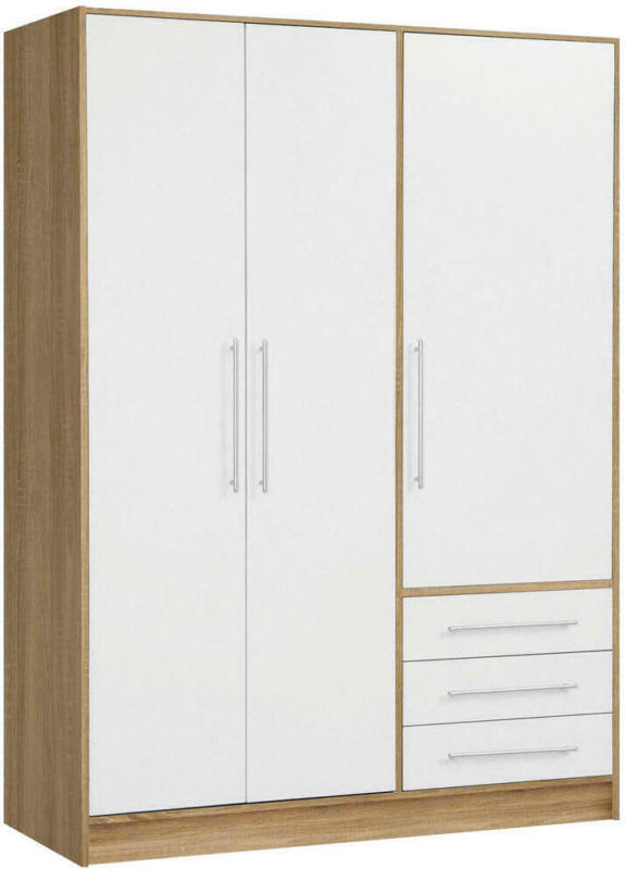 Kleiderschrank Weiß Eiche Sonoma Nachbildung B/h/t: Ca. 144,6x200x60 Cm