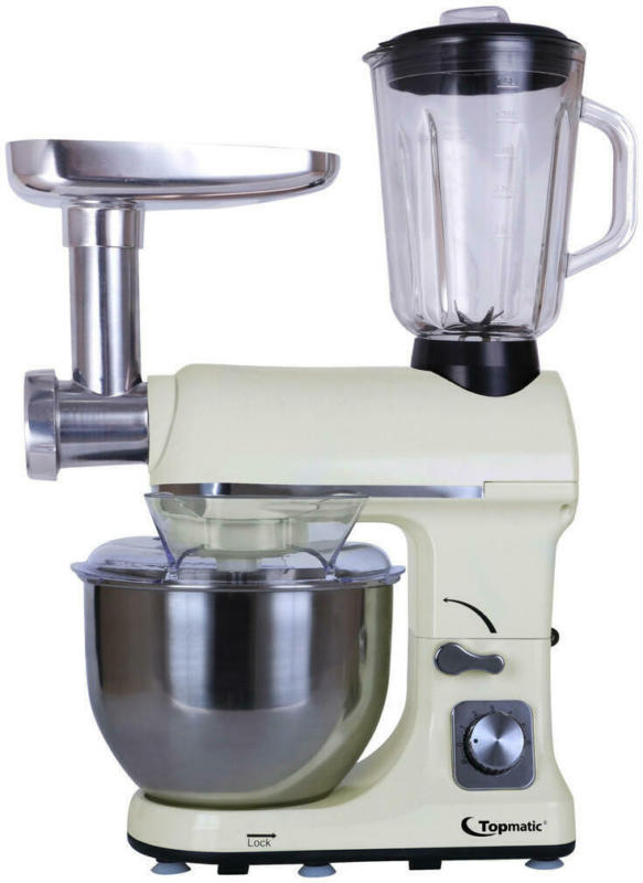 Topmatic Küchenmaschine Pkm-1800.1bg Beige Kunststoff Edelstahl Glas B/h/t: Ca. 23x64x48 Cm Ca. 5 L