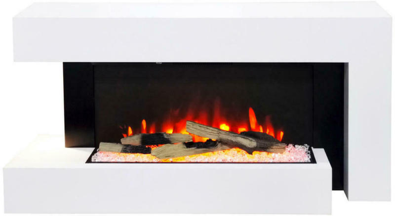 Bhp Elektrischer-kamin Bg00678 Weiß Mdf Metall B/h/t: Ca. 120x64x27 Cm