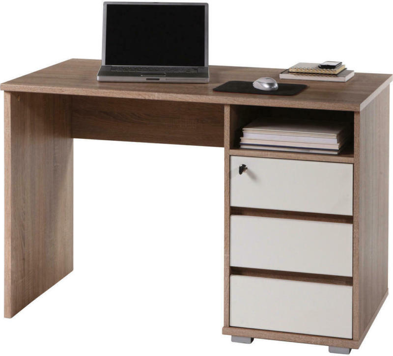 Schreibtisch Primus Eiche Sonoma Nachbildung Weiß B/h/t: Ca. 110x75x65 Cm
