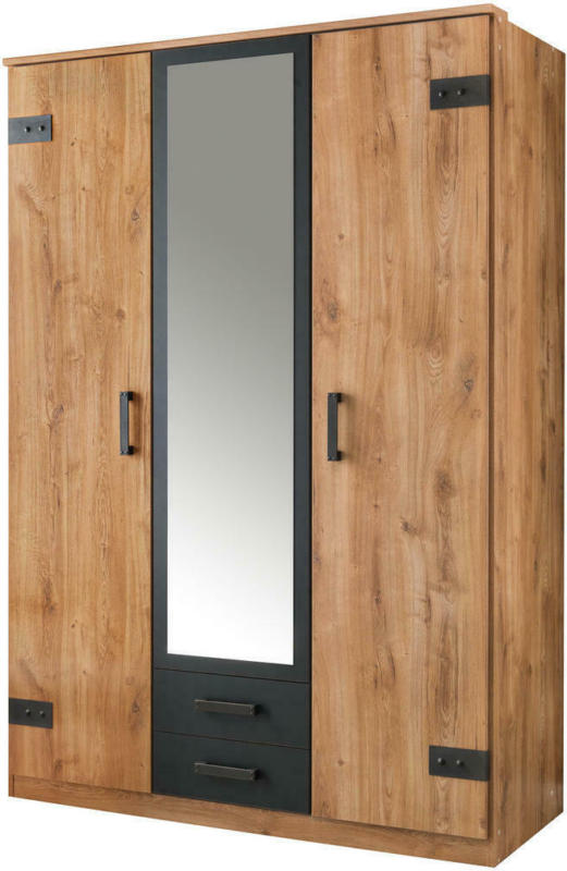 Kleiderschrank Cork Eiche Nachbildung Graphit B/h/t: Ca. 135x199x58 Cm