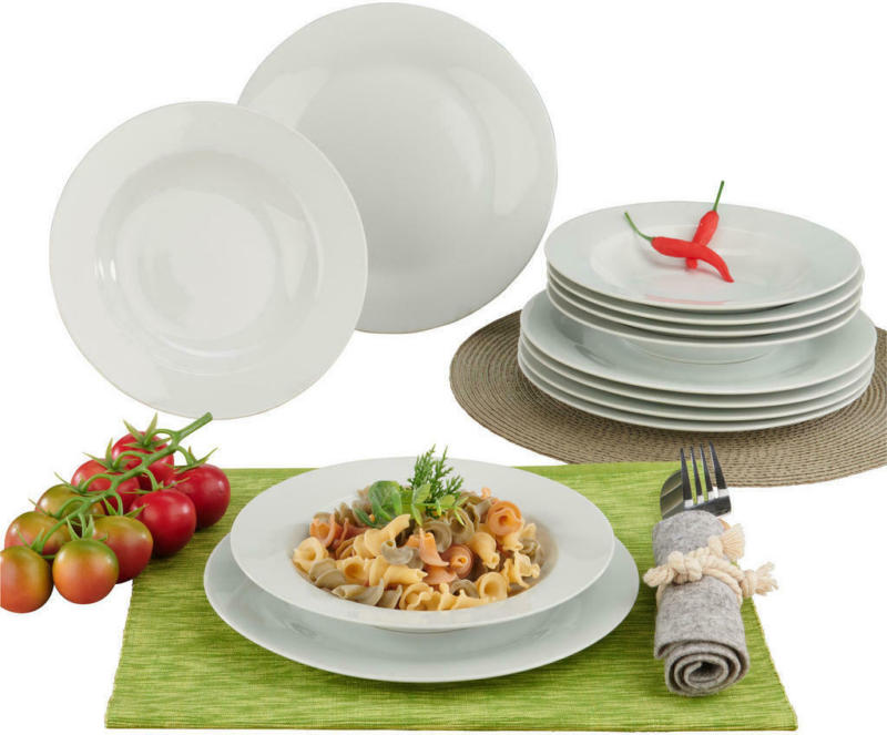 Wellco Tafelservice Weiß Porzellan