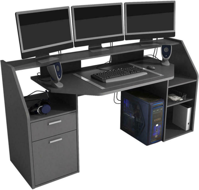 Gaming-schreibtisch Zocker Anthrazit B/h/t: Ca. 180x92,5x67,5 Cm