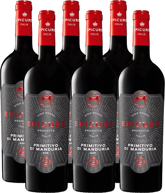 Epicuro Primitivo di Manduria DOP, 2020, Apulien, Italien, 6 x 75 cl