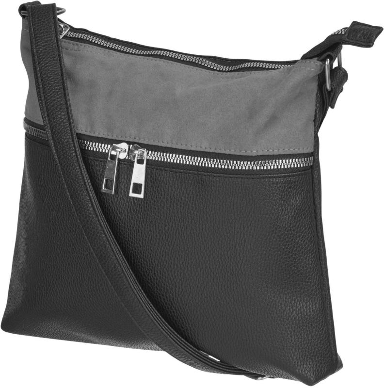 Handtasche mit Doppel-Zipper, ca. 25x25x4cm