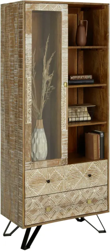 Vitrine in Braun/Schwarz