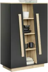 Highboard in Schwarz/Eiche