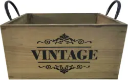 Kiste Industrial in Naturfarben ca. 31x22x17cm