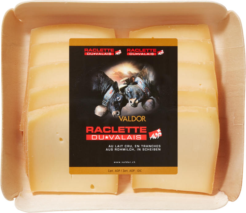 Valdor Raclette du Valais AOP, in Scheiben, ca. 375 g, per 100 g