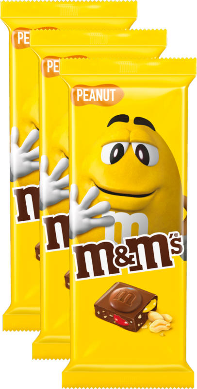 Tavoletta di cioccolata Peanut M&M’s, 3 x 165 g