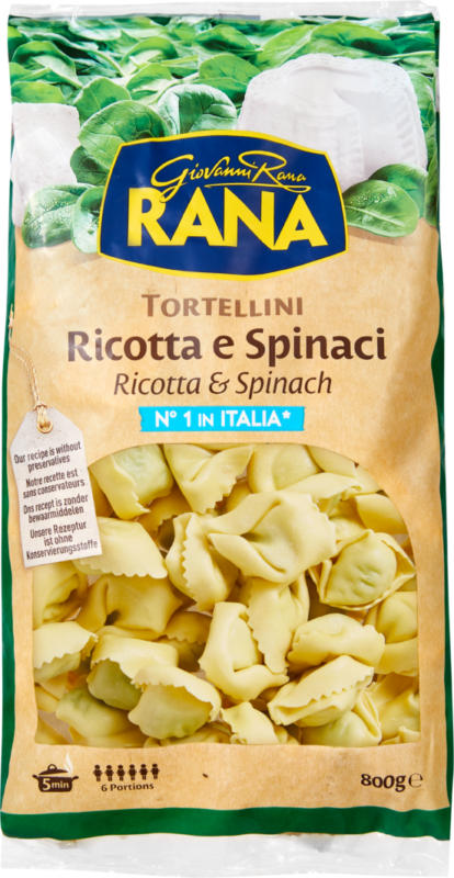 Rana Tortelloni Ricotta & Spinaci , 800 g