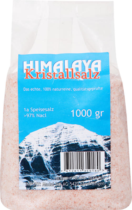 Sel cristallin de l'Himalaya Madal Bal, 1 kg