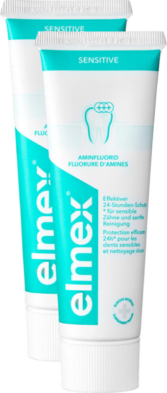 Dentifrice Elmex, Sensitive Plus, 2 x 75 ml