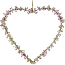 Dekoh&auml;nger Heart aus Metall in Rosa