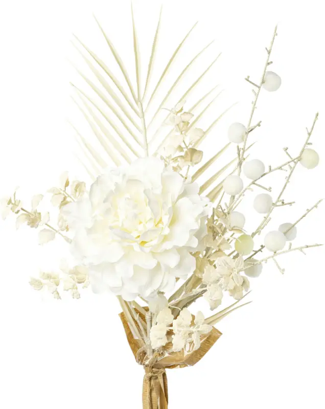 Kunstpflanze Peoniemix in Creme