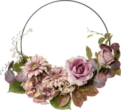Kunstpflanze Blumenkranz in Rosa