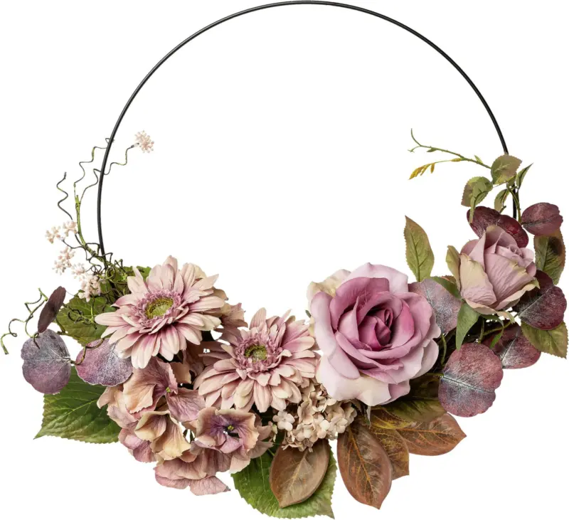 Kunstpflanze Blumenkranz in Rosa